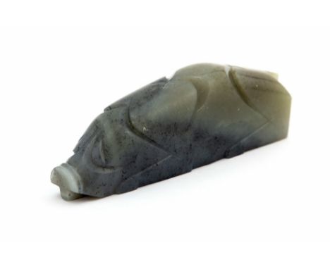A late Ming design jade recumbent pig, 20th Century, width 11cmCondition: good overall 