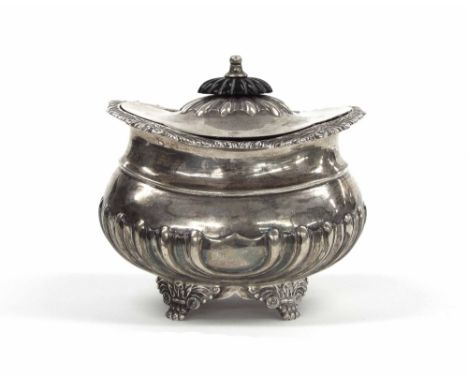 Edwardian silver tea caddy, maker Carrington &amp; Co (John Bodmin Carrington) London 1904, 4" high, 8.11oz t approx