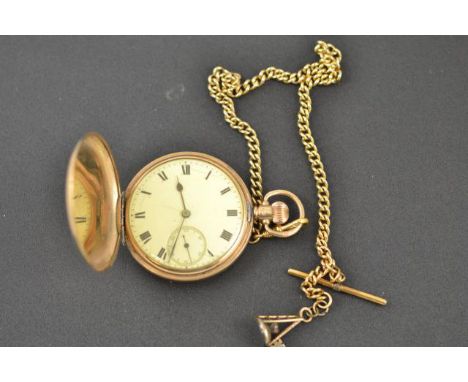 A gentleman's 9ct gold full hunter pocket watch inscribed ALD, subsidiary seconds dial, stem wind, together with a yellow met