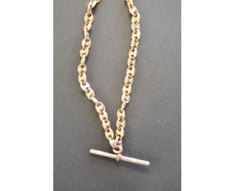 A 9ct gold watch chain with brass clips either end - approx total weight 32.2g