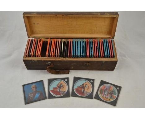 A collection of approximately one hundred magic lantern slides, topographical, humorous, Boer War etc