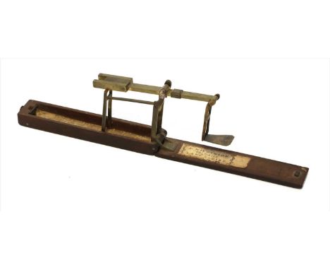 A mahogany cased brass folding brass scale, by A Wilkinson, c.1786/1801, with two internal printed labels, expanded 20cm long