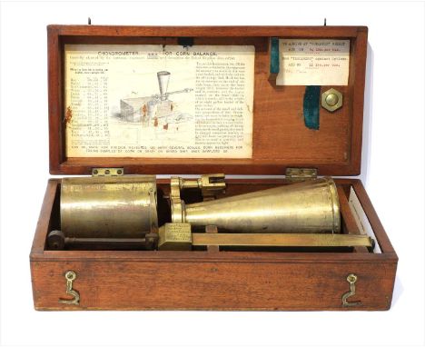 A walnut cased chondrometer, by W R Dell, 19th century, with a fitted interior and labels to the inside lid, case 38cm wide, 