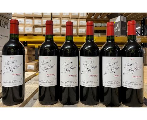 Pensées de Lafleur, Pomerol 1998, 6 bottles
This lot is offered in Bond (at LCB Sawston, near Cambridge), having been stored 