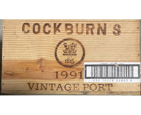 Cockburn's 1991 Vintage Port, 12 bottles in owc
