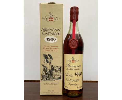 Castarede Armagnac, 1940 with wax seal, 40%, 70cl, with box