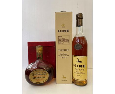 Hine Triomphe Tres Vieille Grande Champagne cognac, 70cl, 40%, with box; Whyte &amp; Mackays blended whisky, 21 years old, 75