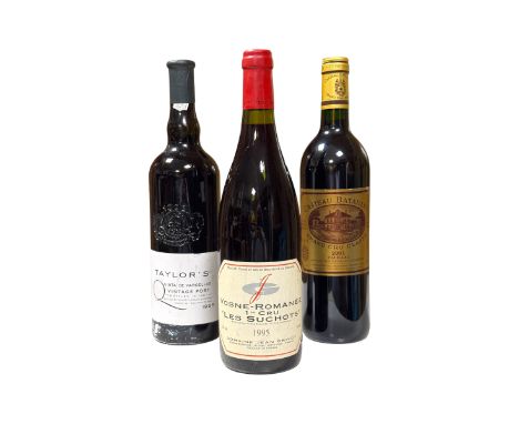 Chateau Batailley, Pauillac 5eme Cr 2001, 1 bottle; Taylor's Quinta da Vargellas port 1995, 1 bottle; Domaine Jean Grivot, Vo
