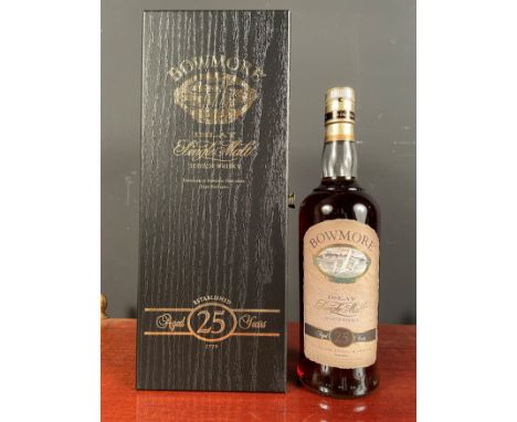 Bowmore Islay Single Malt Scotch Whisky, Aged 25 Years, 43%, 70cl, one bottle in gift box
