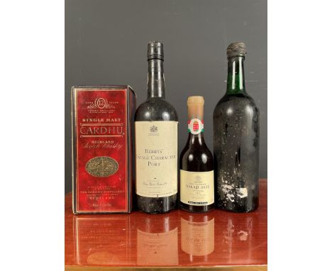 Graham's 1963 Vintage Port, 1 bottle; Cardhu Single Malt Scotch Whisky, aged 12 years, 40%, 70cl, boxed; Berry's Vintage Char