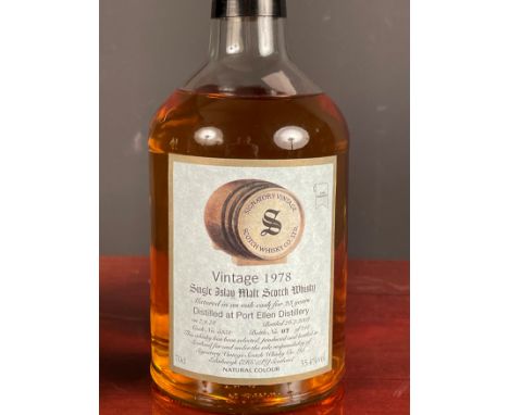Port Ellen 1978 Signatory Single Islay Malt Scotch Whisky, matured in an oak cask for 23 years, distilled 7.9.78, bottled 26.