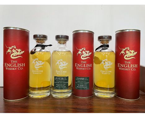 The English Whisky Company, 3 limited edition bottles: Lightly peated Single Malt, distilled 2007 (2 bottles); Chapter 11, di