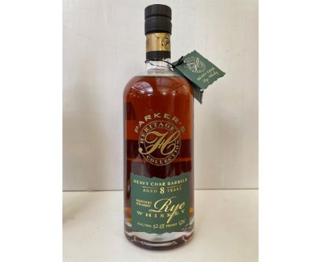 Parker's Heritage Collection Kentucky Straight Rye Whiskey, aged 8 years, heavy char barrels, 52.5%, 105 proof, 75cl