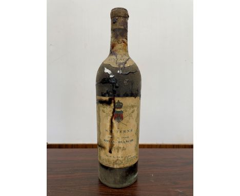 Sauternes Royal Blanche 1920s, Co (?) de Thiers, date collar damaged, surface deposits on bottle, level above mid shoulder