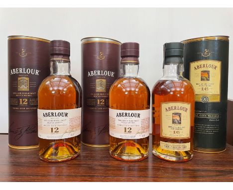 Aberlour Highland Single Malt Scotch Whisky, 3 bottles: Aged 16 Years, Double Cask Matured, 70cl, 43%; 12 Year Old, Double Ca