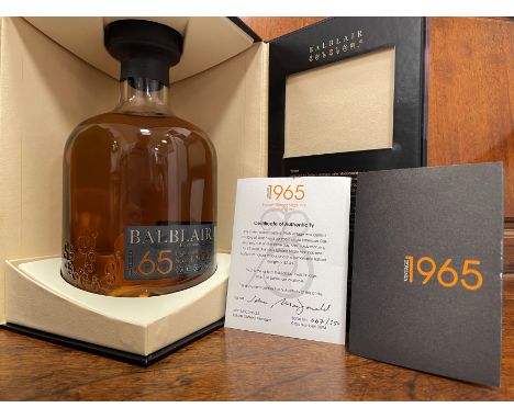 Balblair 1965 Single Malt Scotch Whisky, bottled after 43 years, no.67 of 350 bottles, with signed certificate, 70cl, 52.3%, 