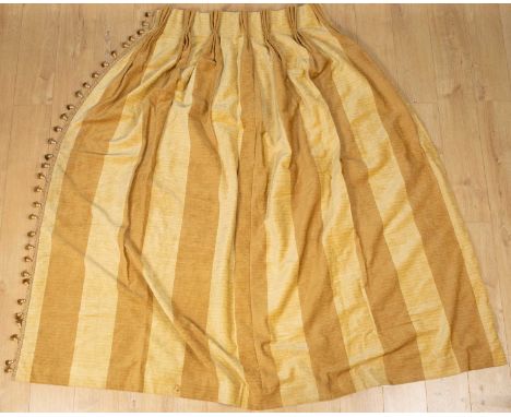 A pair of handmade curtains, in a Mulberry Chenille fabric, 208cm high and 92cm length along the top (2)Good used condition.