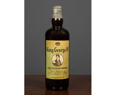 A bottle of King George IV Old Scotch WhiskyLevel at mid neck, some oxidisation to the seal but good