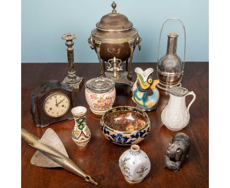 A miscellaneous lot to include a Black Forest bear; a Royal Doulton Art Union of London stoneware bowl; a 19th century copper