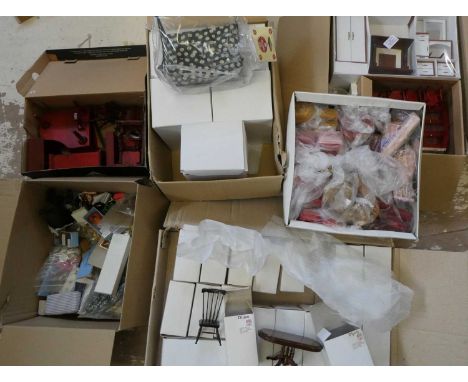 6 boxes of dolls house furniture and accessories, including 9 boxed Dijon dining table, 9 boxed Dijon stick back chairs, 5 un