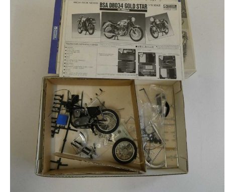 1:12 scale BSA Gold Star motorcycle kit, most items assembled, possibly incomplete, fair