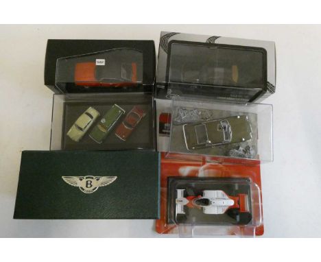 Six diecast vehicles including Minichamps Ford Capri, Aston Martin DBS, Lansdowne, 1936 Bentley fixed head coupe, all items b