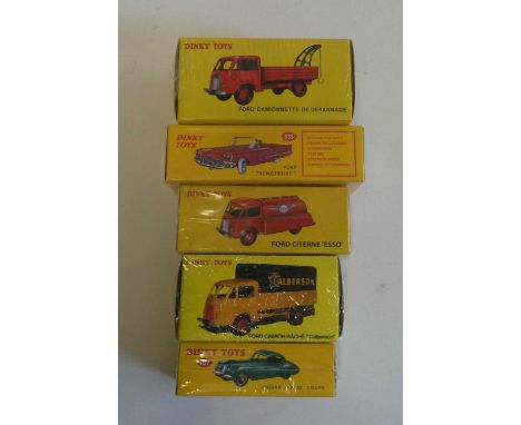 Atlas Dinky 555 Ford Thunderbird, 157 Jaguar XK 120, 25U Ford Esso Tanker, 25JJ Ford Camion Bache Ford Chamonnette, all items