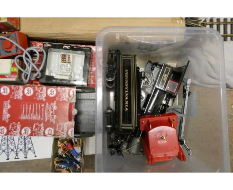 A quantity of G scale track, trackside accessories, controllers and playworn items, fair