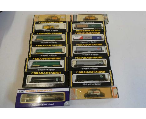 Fourteen N gauge modern image rolling stock by Graham Farish and Lima, all items boxed, good to excellent