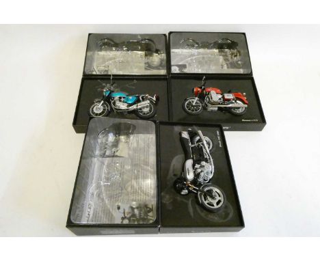 Mini Champs 1:12 scale Motorcycles comprising Munch Mammut 4 TTS, Honda CBX 1000 and Honda CB750, all items boxed, excellent