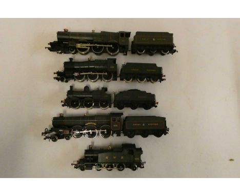 Five GWR Locomotives by Airfix, Lima and Mainline comprising. King George V, 53XX 2-6-0, 25XX 0-6-0 Caerphilly Castle, all it