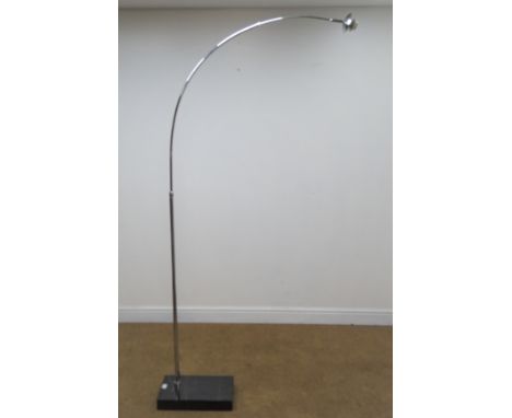 'Arco' style marble and chrome arched lamp