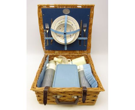 The Brexton Collection wicker picnic hamper with contents 