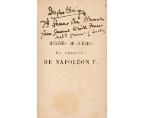 [Haig, Douglas, 1st Earl Haig, 1861-1928]. Maximes de guerre et pensées de Napoléon Ier., 5e. édition revue et augmentée, Par