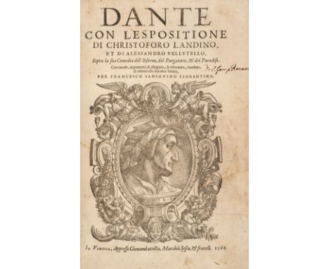 Dante Alighieri. Dante con l'espositione di Christoforo Landino, et di Alessandro Vellvtello, sopra la sua comedia dell' Infe