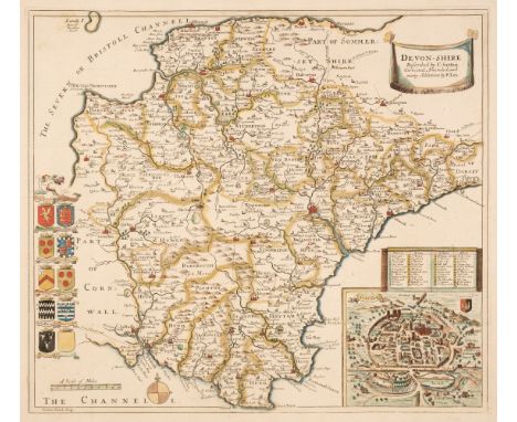 Devon. Saxton (Christopher &amp; Lea Philip), Devon-Shire Described by C. Saxton Corrected, Amended and many Additions by P. 