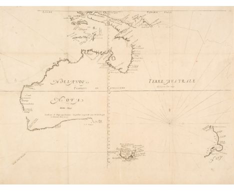 Australia. Thevonot (Mechisedech), Hollandia Nova detecta 1644 Terre Australe découverte l'an 1644, Paris, circa 1692, uncolo