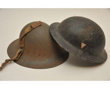 Two First World War tin helmets 