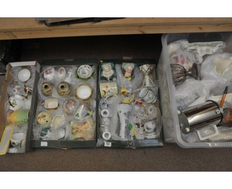 A collection of Victorian and later ceramics including cups and saucers and Art Deco jugs 