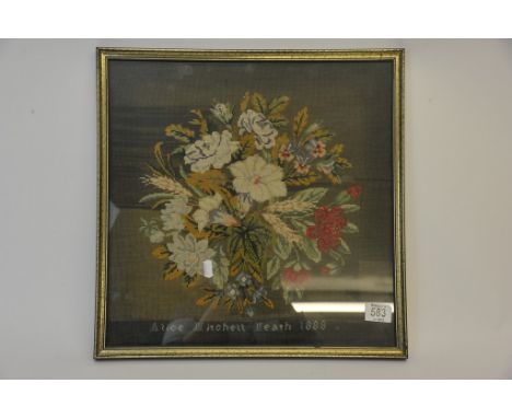 A framed tapestry, Alice Mitchell Heath 1888