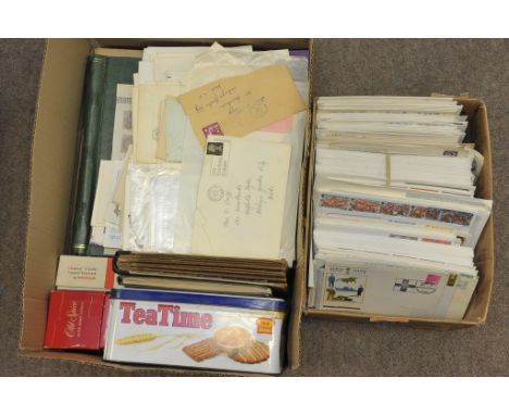 A box containing a collection of 9 albums of World postage stamps, various loose stamps and a collection of Great Britain Fir