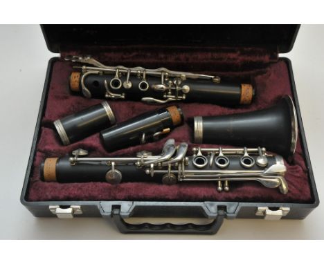 A cased Armstrong clarinet.