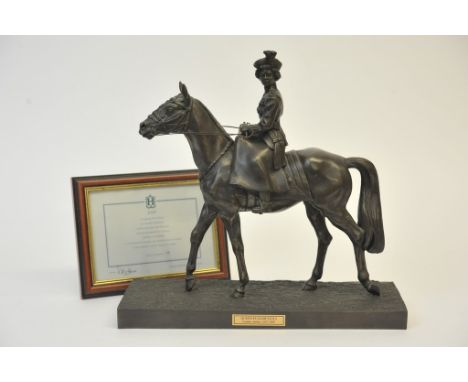A limited edition simulated bronze of Queen Elizabeth II  Trooping the Colour, made by Heredities with certificate