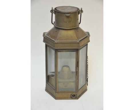 A 1918 brass ships lamp 