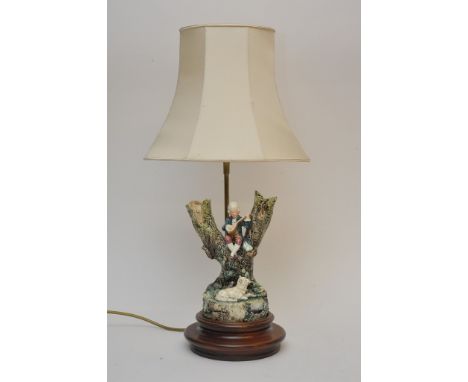 A Continental Pottery Vase converted into a side Lamp.