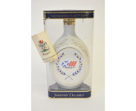 A rare unopened John Haig "Dimple" white colour whisky bottle, especially produced for the Scottish Commonwealth Games in 198