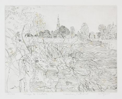 † Anthony Gross RA (British, 1905-1984). Homage to Constable - Salisbury Cathedral, etching, signed lower right, numbered 45/