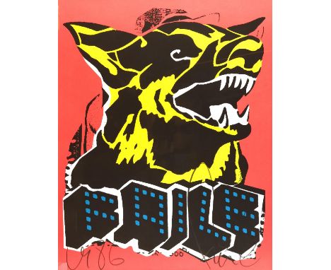 Faile (21st Century), 'Dog, Black Light Edition', colour print, signed in pencil, 71 x 56cm.Condition Report:  Very good over