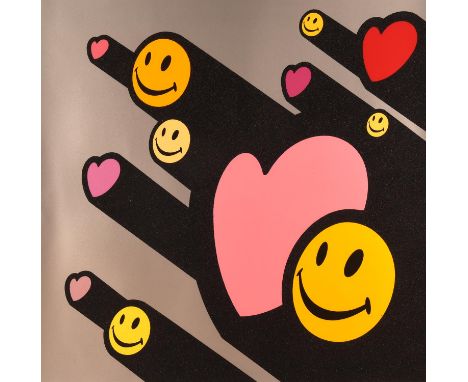 Ryan Callanan (RYCA), 'Love and Happy Beams, silkscreen print, signed and numbered 35/45 in pencil, image size 66 x 66cm, unf