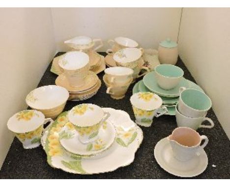 A Royal Paragon Art Deco china tea service, a part Primrose tea service, various Poole and other china